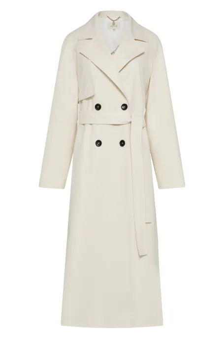 Trenci alb cu mătase