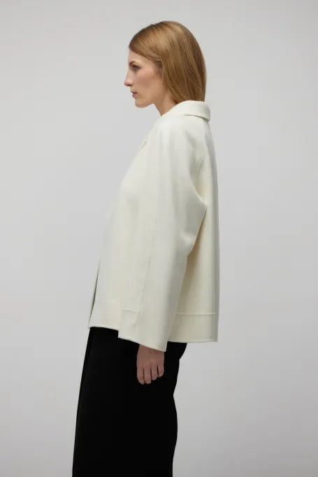 Geacă albă doubleface cu mătase