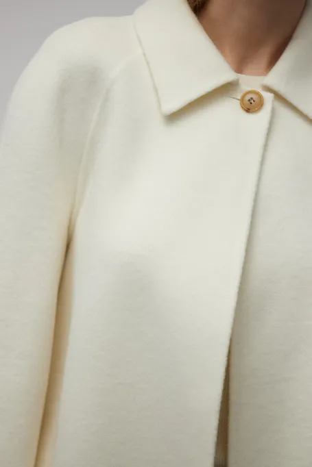 Geacă albă doubleface cu mătase