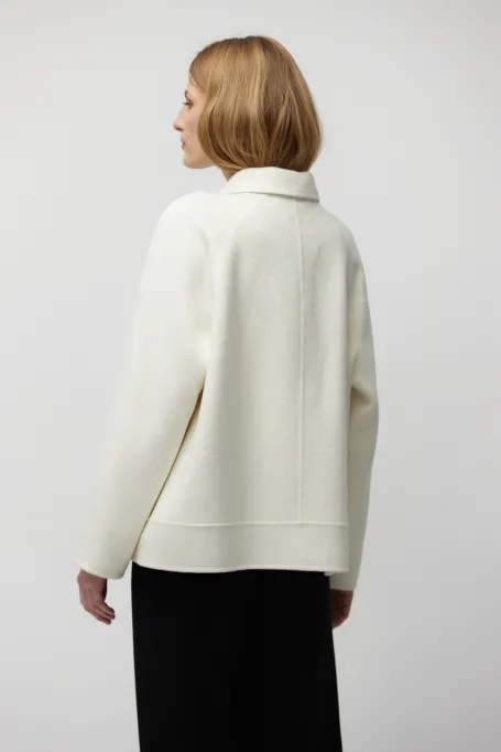 Geacă albă doubleface cu mătase