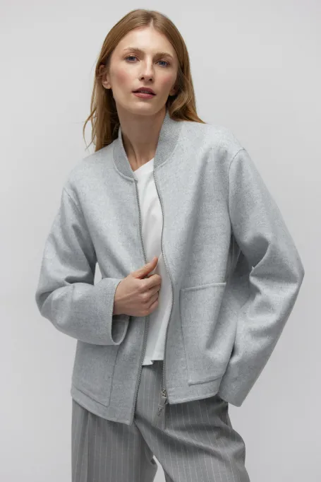 Geacă gri doubleface cu mătase