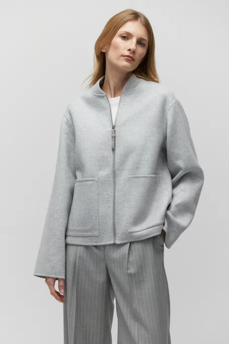 Geacă gri doubleface cu mătase