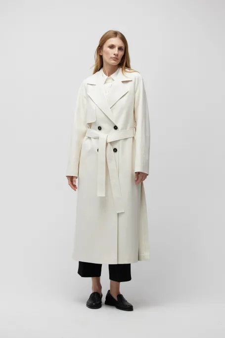 Trenci alb cu mătase