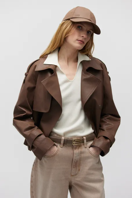 Jachetă maro cu epoleți