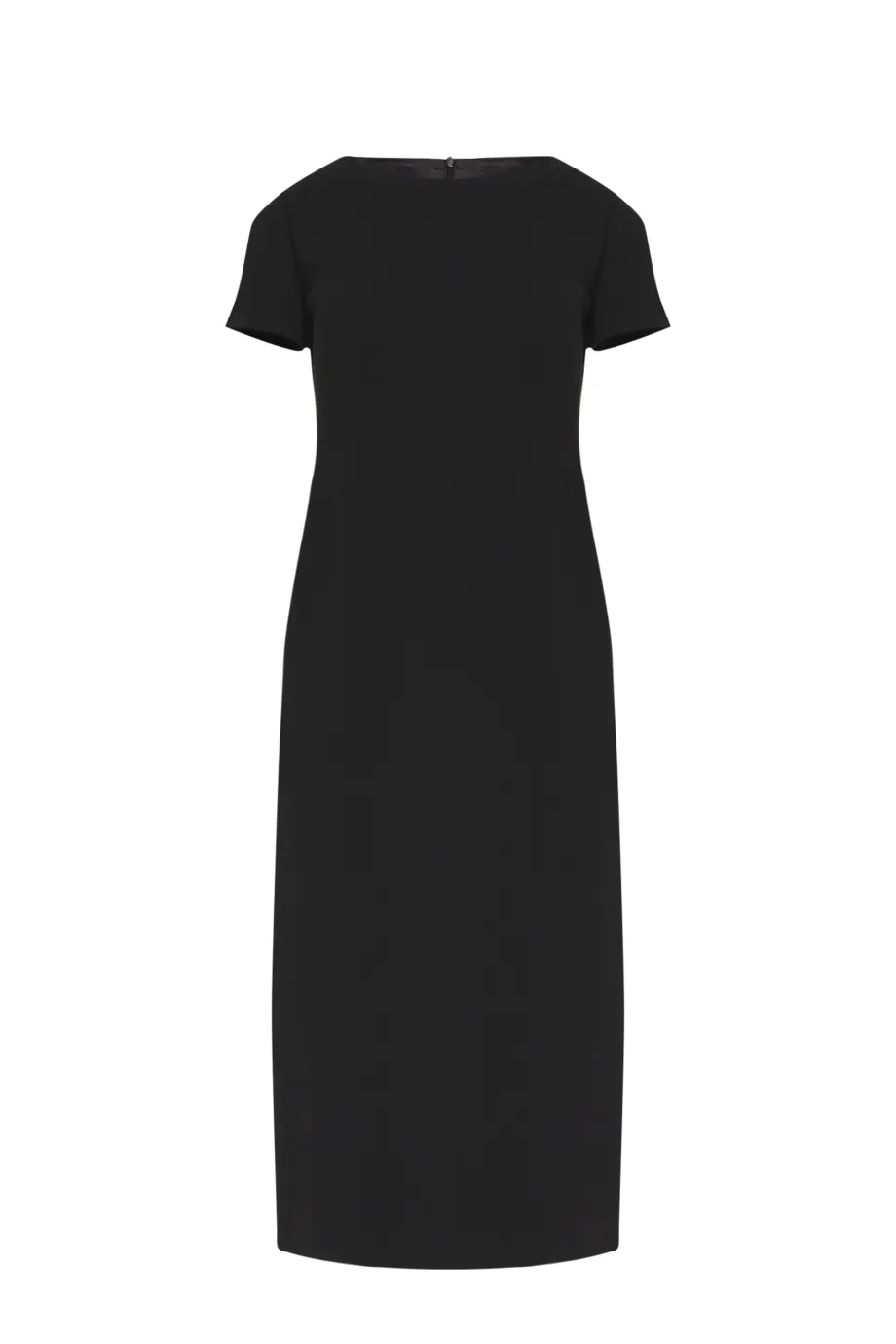Rochie midi neagră cu mânecă scurtă Rochie midi neagră cu mânecă scurtă