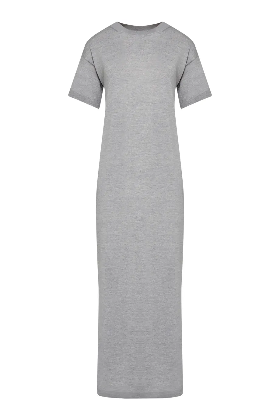 Rochie maxi gri din lână merinos Rochie maxi gri din lână merinos