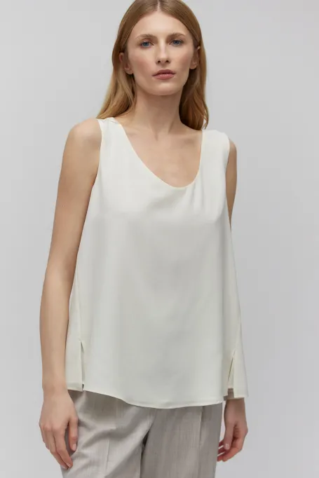 Bluza albă din mătase