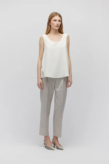 Bluza albă din mătase