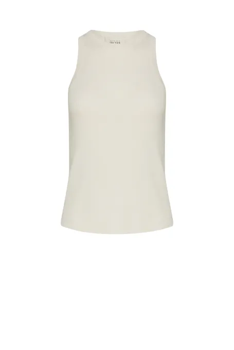 Bluză crem tip halter cu mătase