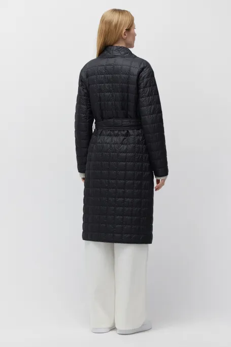 Geacă neagră matlasată cu umplutură din lână de cămilă Geacă neagră matlasată cu umplutură din lână de cămilă