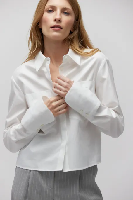 Cămașă albă din bumbac