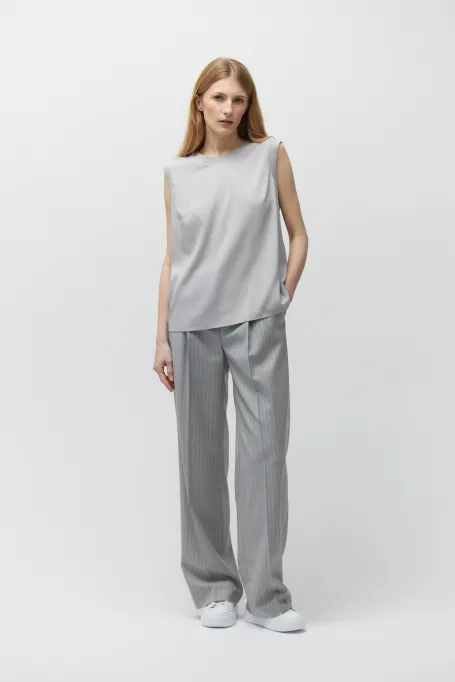 Bluză gri din mătase