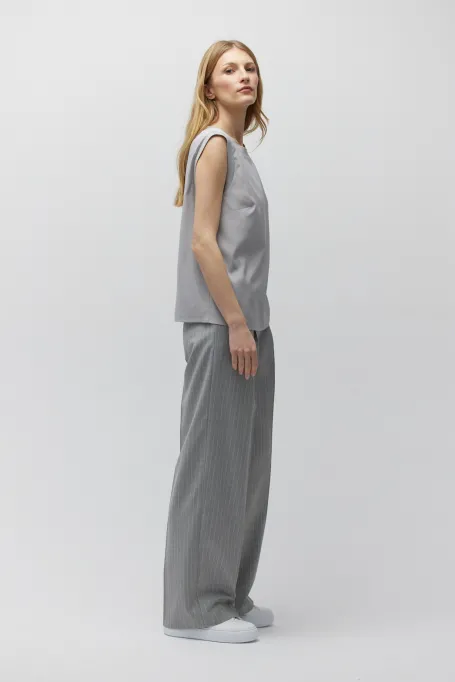 Bluză gri din mătase