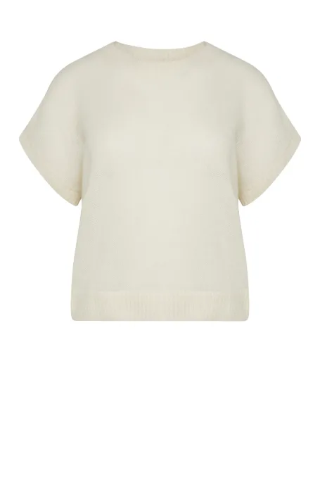 Bluză crem cu amestec de lână de alpaca