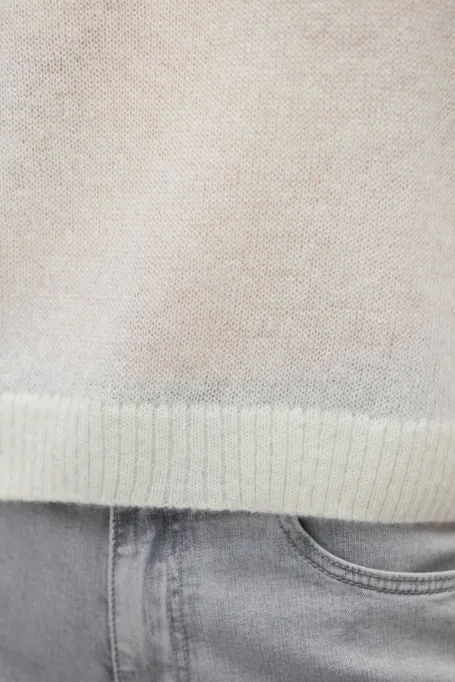 Bluză crem cu amestec de lână de alpaca