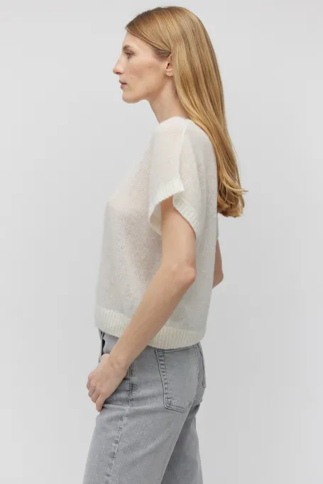 Bluză crem cu amestec de lână de alpaca
