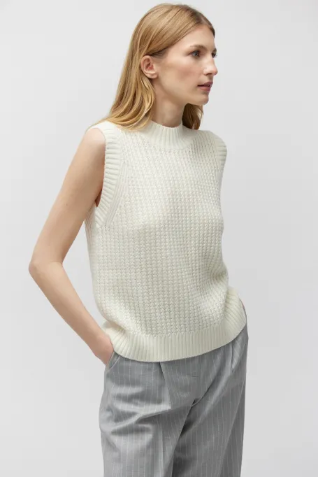Bluza fără mâneci din lână merinos