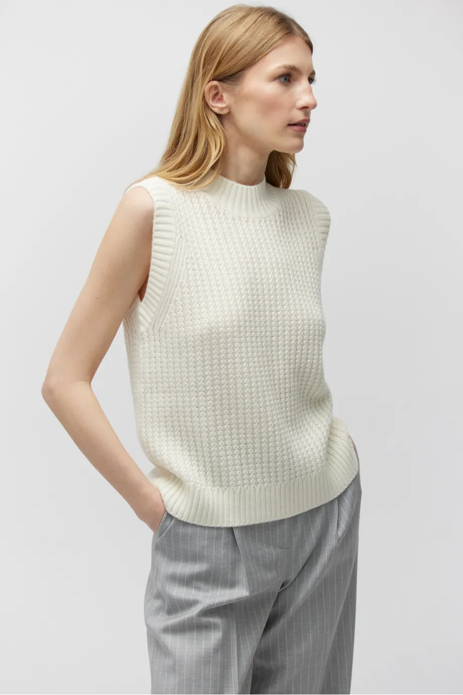 Bluza fără mâneci din lână merinos Bluza fără mâneci din lână merinos