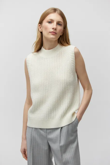 Bluza fără mâneci din lână merinos