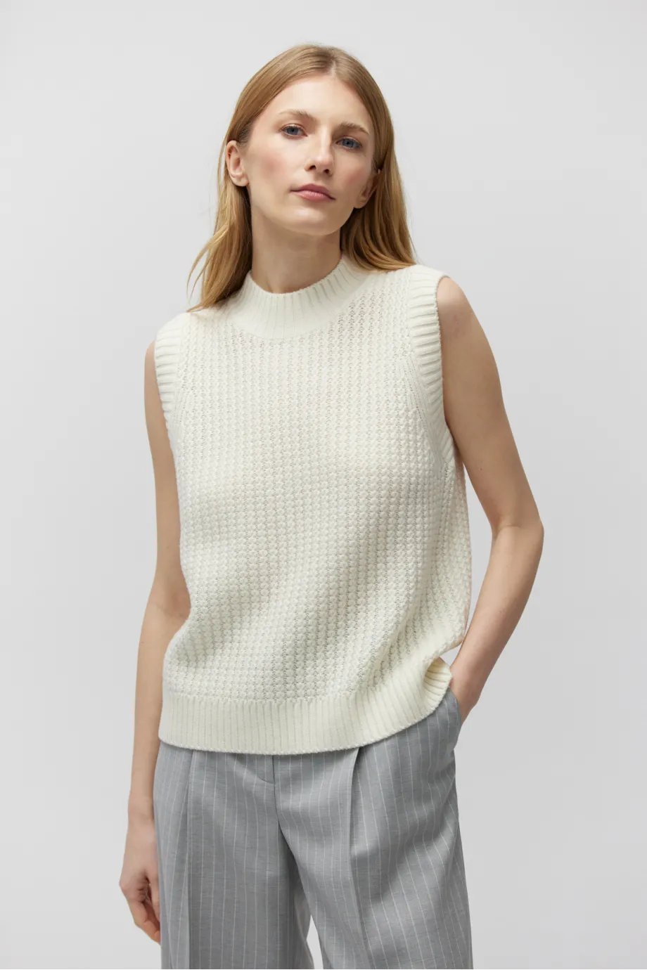 Bluza fără mâneci din lână merinos Bluza fără mâneci din lână merinos