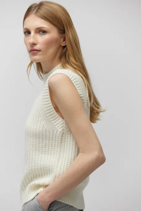 Bluza fără mâneci din lână merinos Bluza fără mâneci din lână merinos