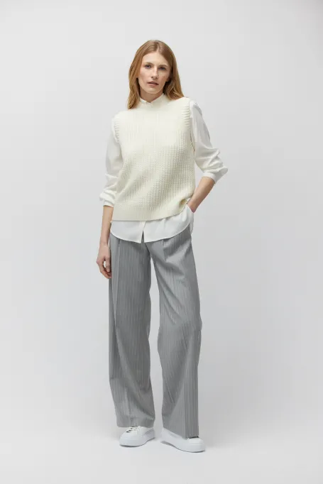 Bluza fără mâneci din lână merinos Bluza fără mâneci din lână merinos