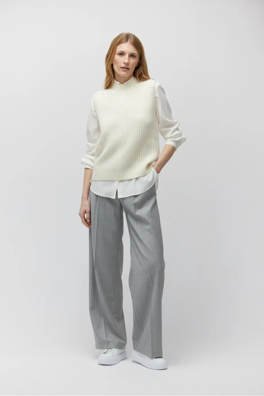 Bluza fără mâneci din lână merinos Bluza fără mâneci din lână merinos