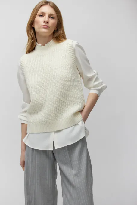 Bluza fără mâneci din lână merinos Bluza fără mâneci din lână merinos