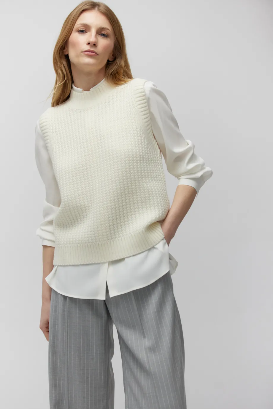 Bluza fără mâneci din lână merinos Bluza fără mâneci din lână merinos