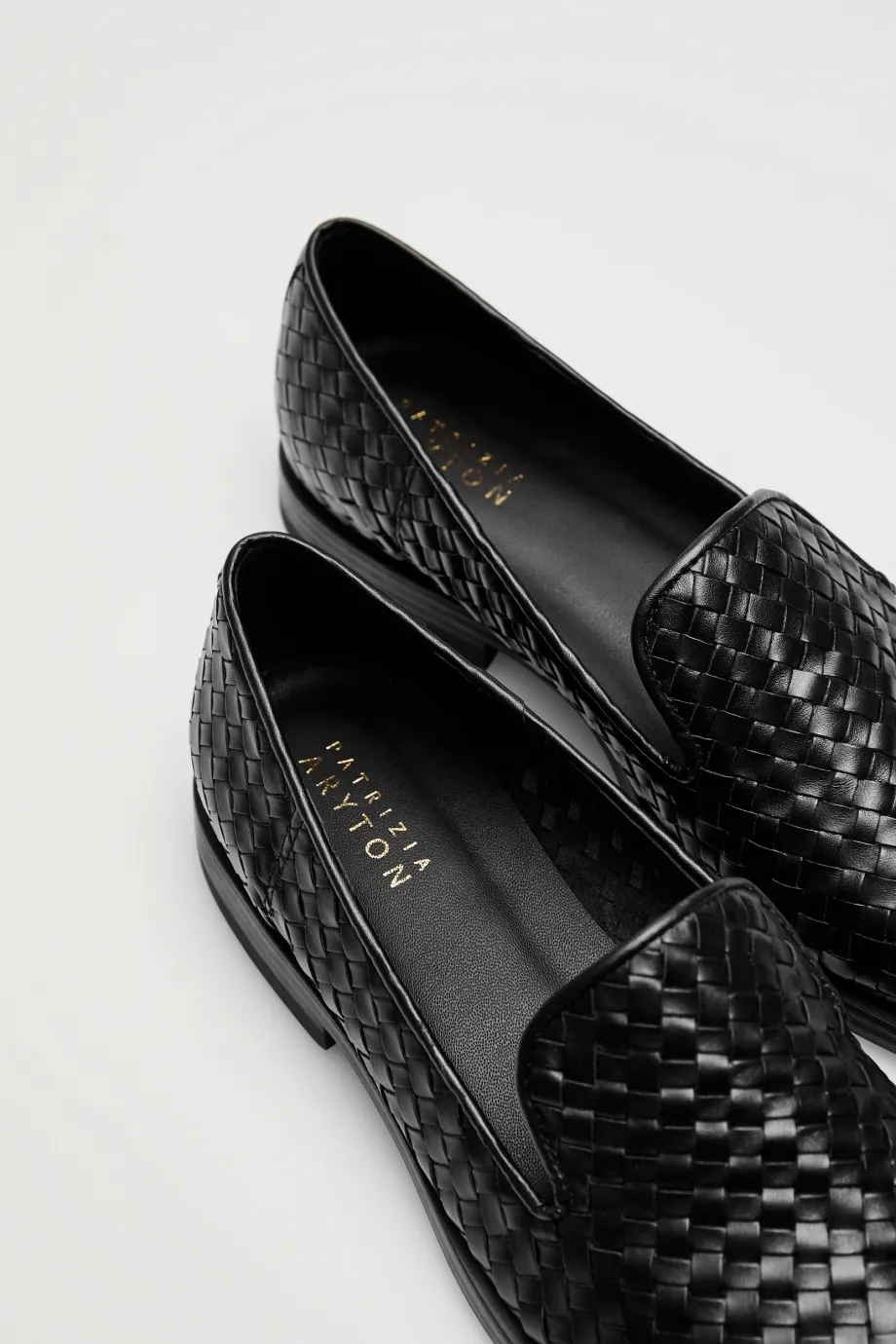 Loafers negri din piele împletită Loafers negri din piele împletită