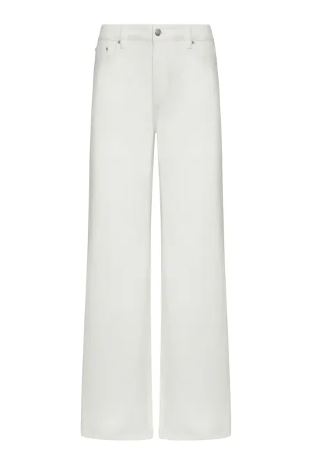 Blugi albi cu picior larg Blugi albi cu picior larg