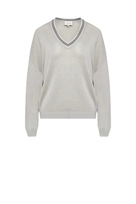 Bluza de in cu decolteu în V Bluza de in cu decolteu în V