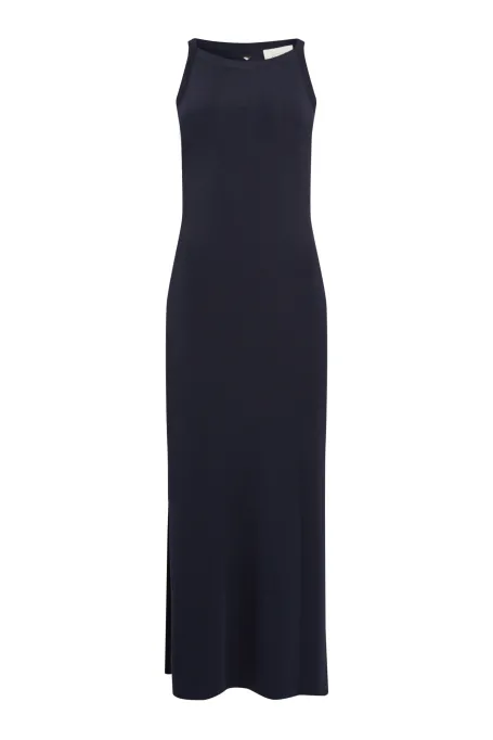 Rochie bleumarin cu decolteu halter