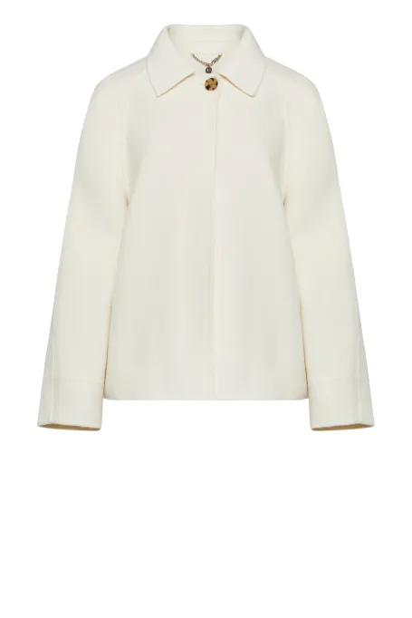 Geacă albă doubleface cu mătase