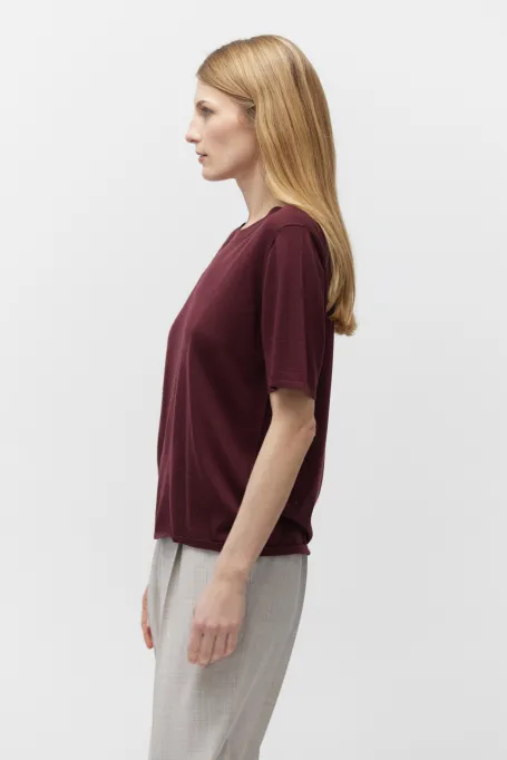 Bluza cu mânecă scurtă din lână merinos