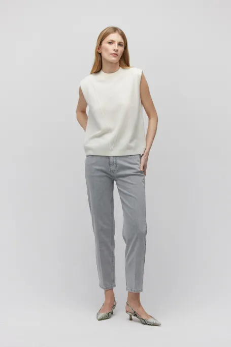 Bluză albă din lână merinos