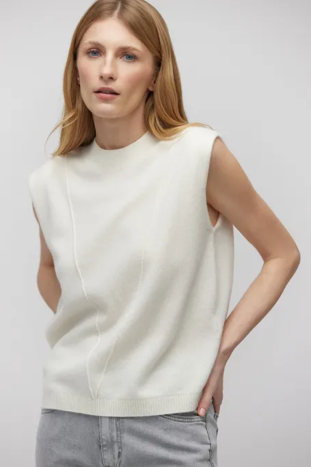 Bluză albă din lână merinos