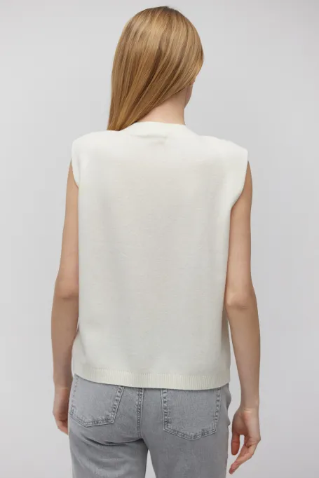 Bluză albă din lână merinos