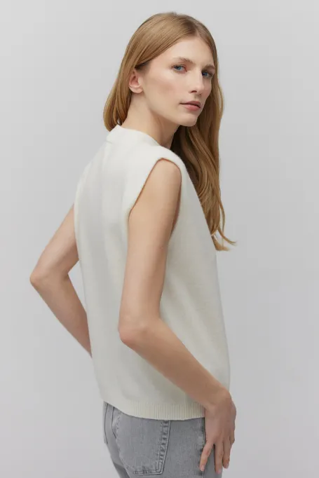 Bluză albă din lână merinos