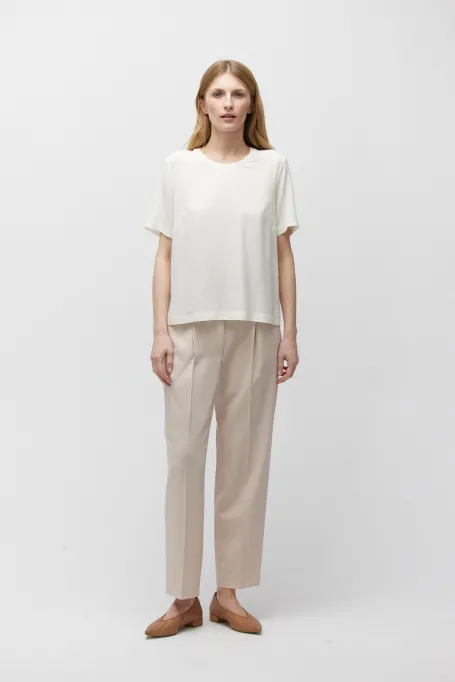 Bluză albă cu mătase Brigitte