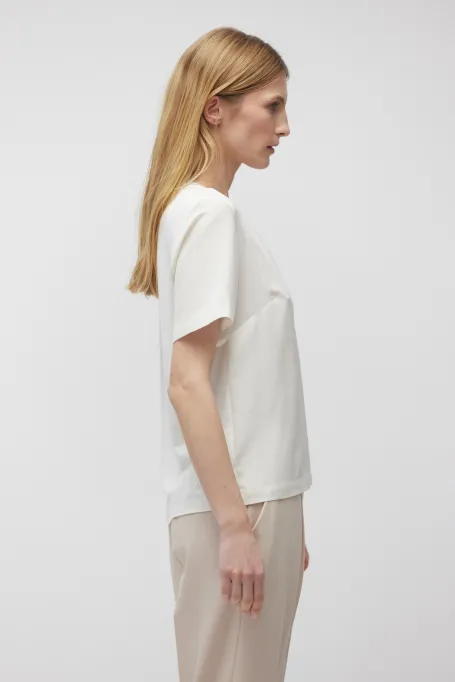 Bluză albă cu mătase Brigitte