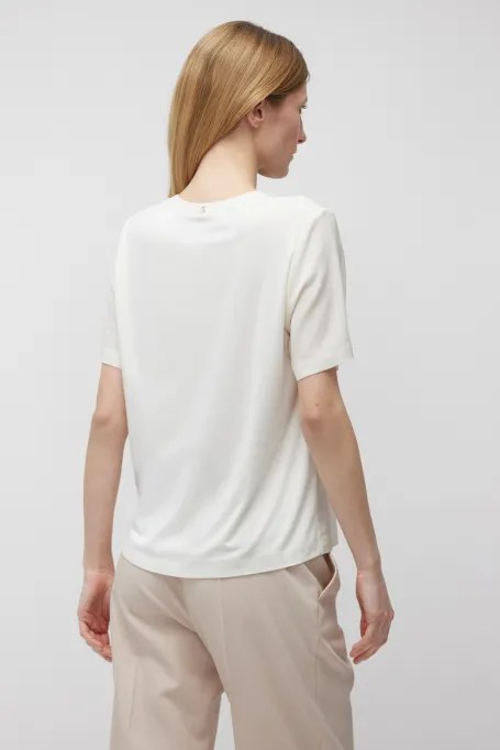 Bluză albă cu mătase Brigitte