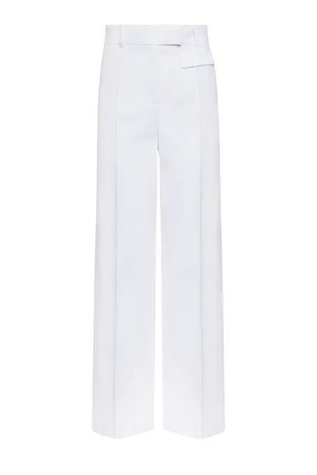 Pantaloni albi din in