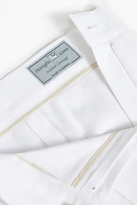 Pantaloni albi din in