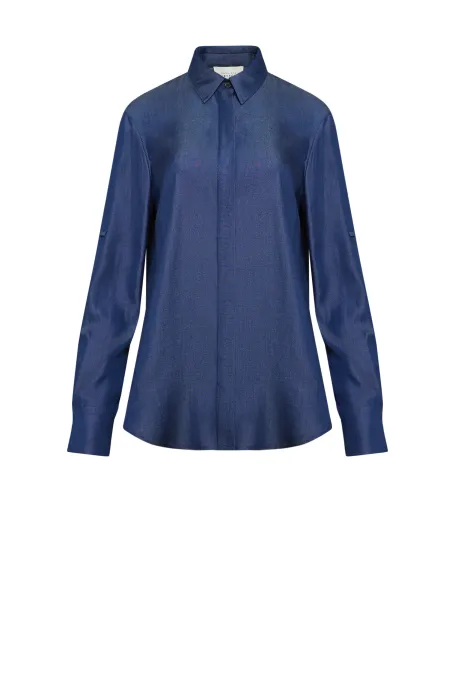 Cămașă de culoarea denimului