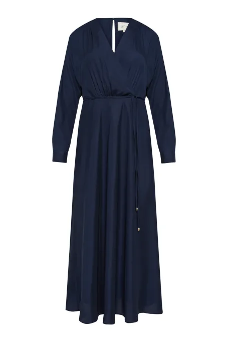 Rochie bleumarin din mătase