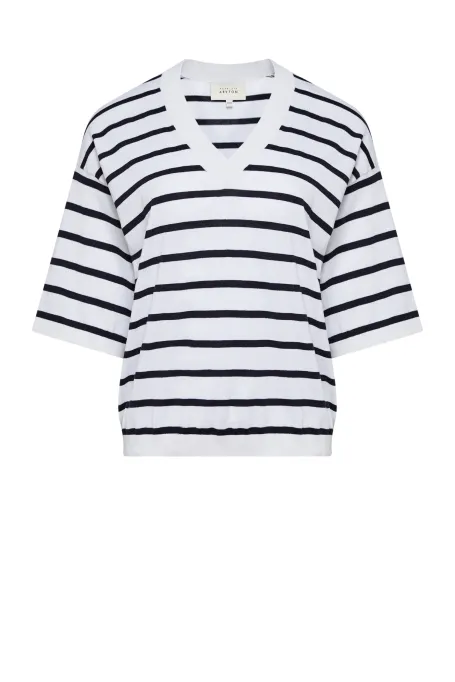 Tricou cu dungi și mătase Tricou cu dungi și mătase