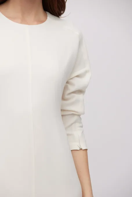 Rochie midi albă cu slit Rochie midi albă cu slit