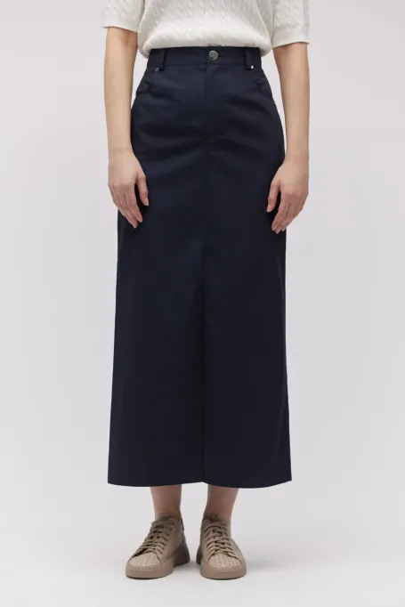 Fustă bleumarin cu lână