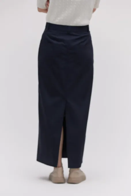 Fustă bleumarin cu lână